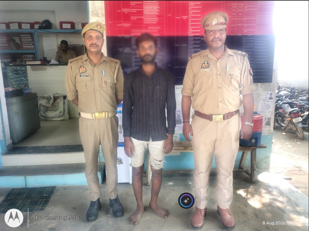 जंसा पुलिस ने पकड़ा हाईवे पर स्ट्रीट लाइट की केबल चुराने वाला शातिर चोर, 20 फीट केबल व बाइक बरामद