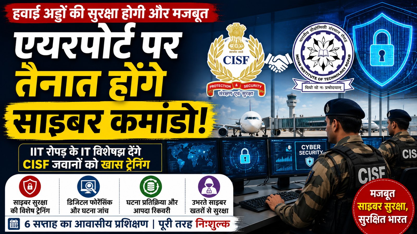 CISF Cyber Commando: हवाई अड्डों की सुरक्षा होगी और मजबूत, तैनात होंगे ‘साइबर कमांडो’; IIT रोपड़ के विशेषज्ञ देंगे खास ट्रेनिंग