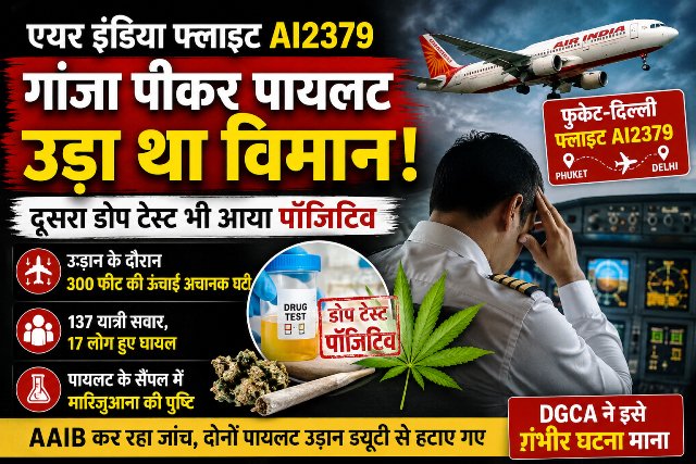 Air India Flight AI2379: गांजा सेवन के शक में पायलट का दूसरा डोप टेस्ट भी पॉजिटिव, 300 फीट नीचे आया था विमान