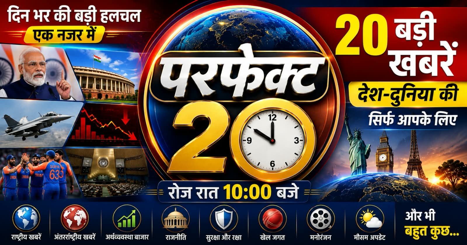 आज की 20 बड़ी खबरें: भारत से दुनिया तक क्या-क्या हुआ, एक क्लिक में जानिए