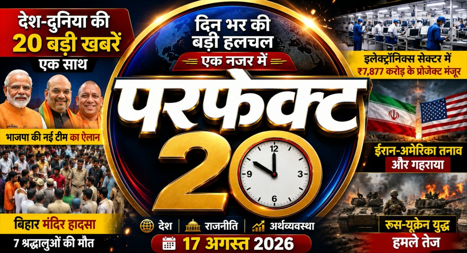 परफेक्ट 20: भाजपा की नई टीम से ईरान संकट तक, आज की 20 बड़ी खबरें