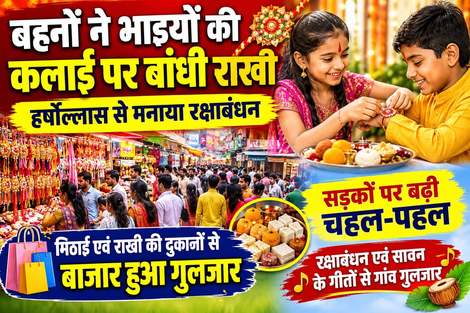 बहनों ने भाइयों की कलाई पर बांधी राखी, हर्षोल्लास से मनाया रक्षाबंधन
