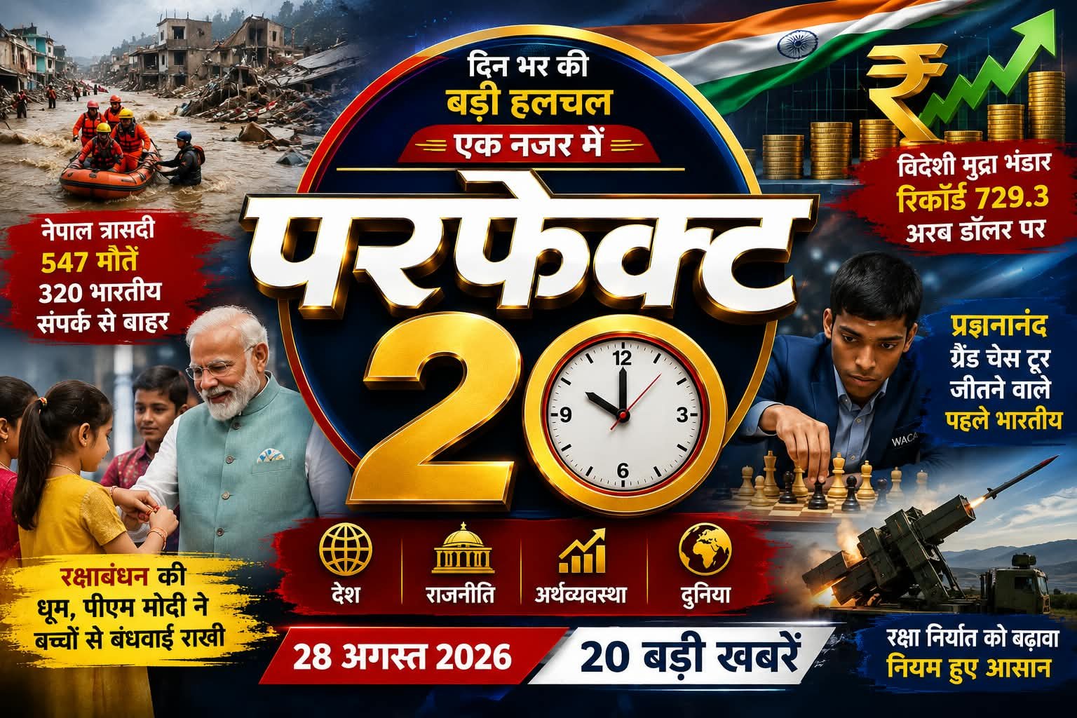 परफेक्ट 20 : दिनभर की बड़ी हलचल एक नज़र में