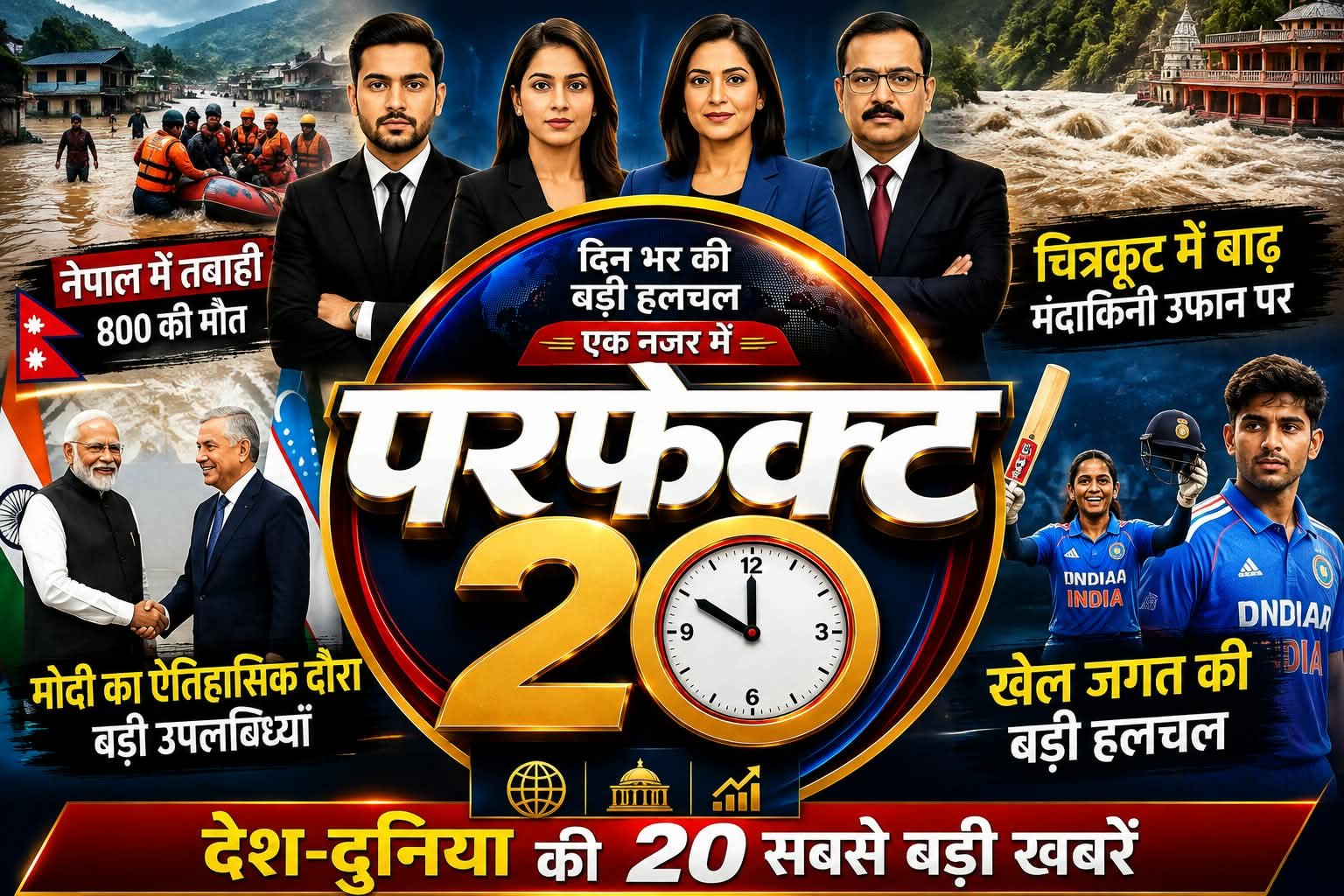 परफेक्ट 20: नेपाल की तबाही से मोदी के उज्बेकिस्तान दौरे तक, पढ़ें आज की 20 बड़ी खबरें