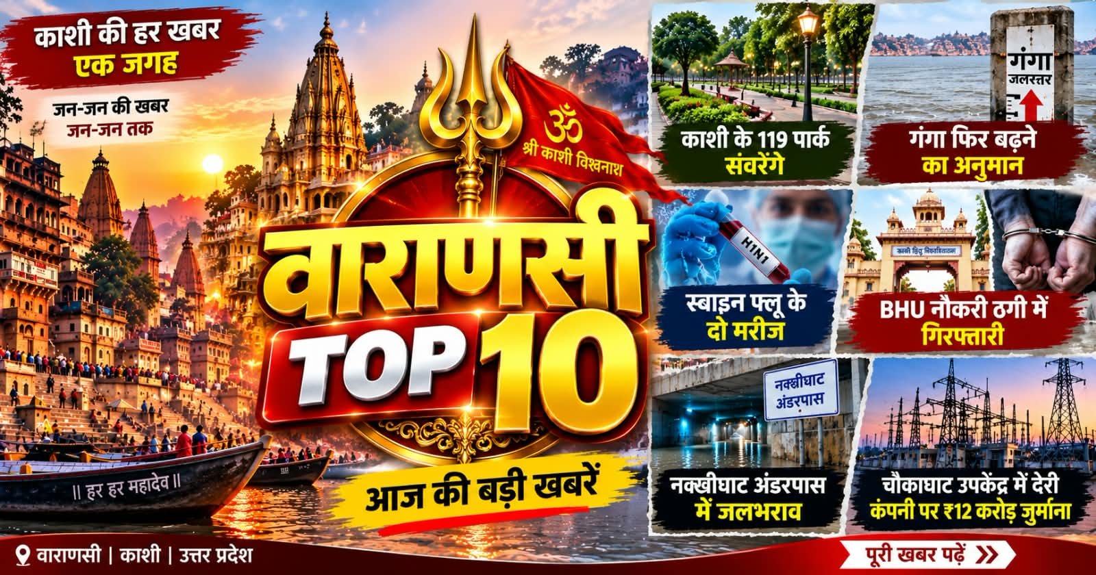 Varanasi Top 10 News Today: गंगा, BHU, स्वाइन फ्लू समेत वाराणसी की 10 बड़ी खबरें