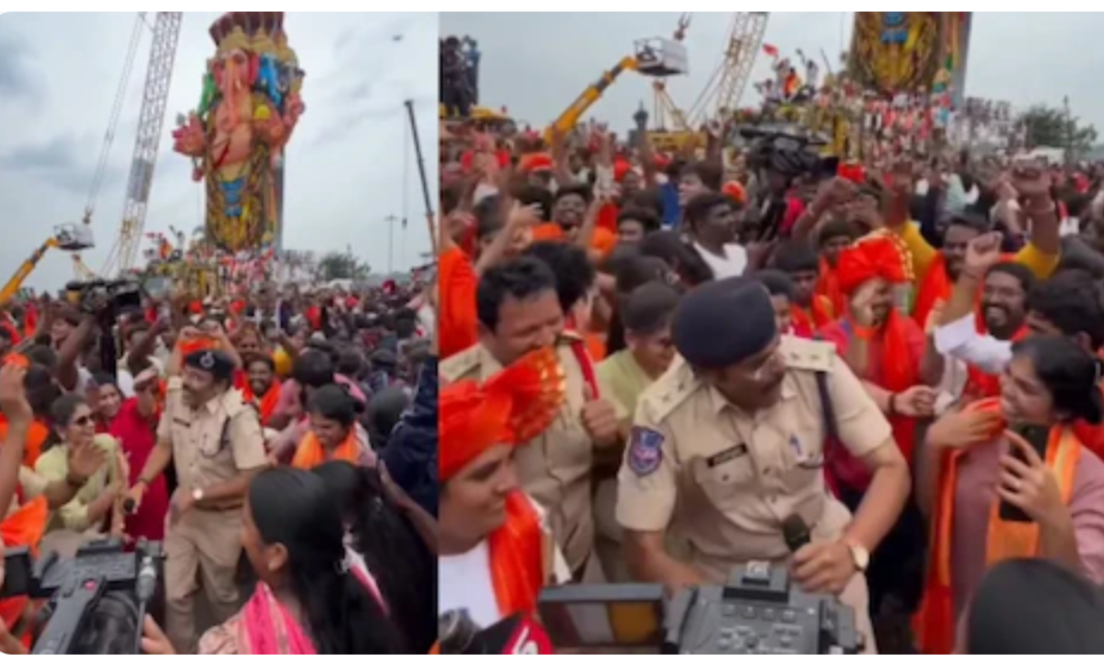 बप्पा की विदाई में ‘खाकी’ का डांस, ढोल बजते ही पुलिसकर्मी ने लगाए ठुमके; केंद्रीय मंत्री ने शेयर किया VIDEO