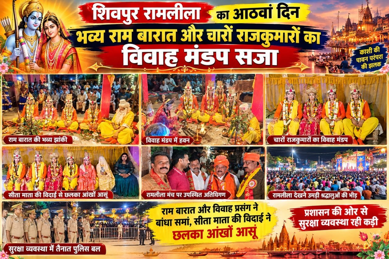 शिवपुर रामलीला का आठवां दिन भव्य राम बारात और चारों राजकुमारों का विवाह मंडप सजा